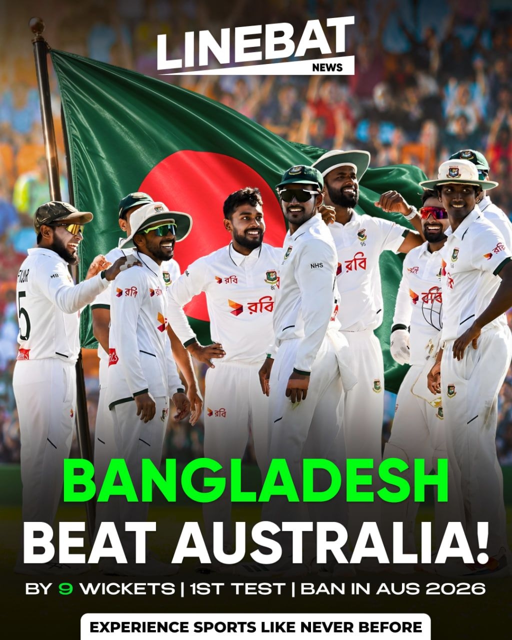 Historic Triumph: Bangladesh Crushes Australia by 9 Wickets in Darwin Test